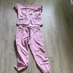 Women's light purple Scrub Top & Jogger Pants Set